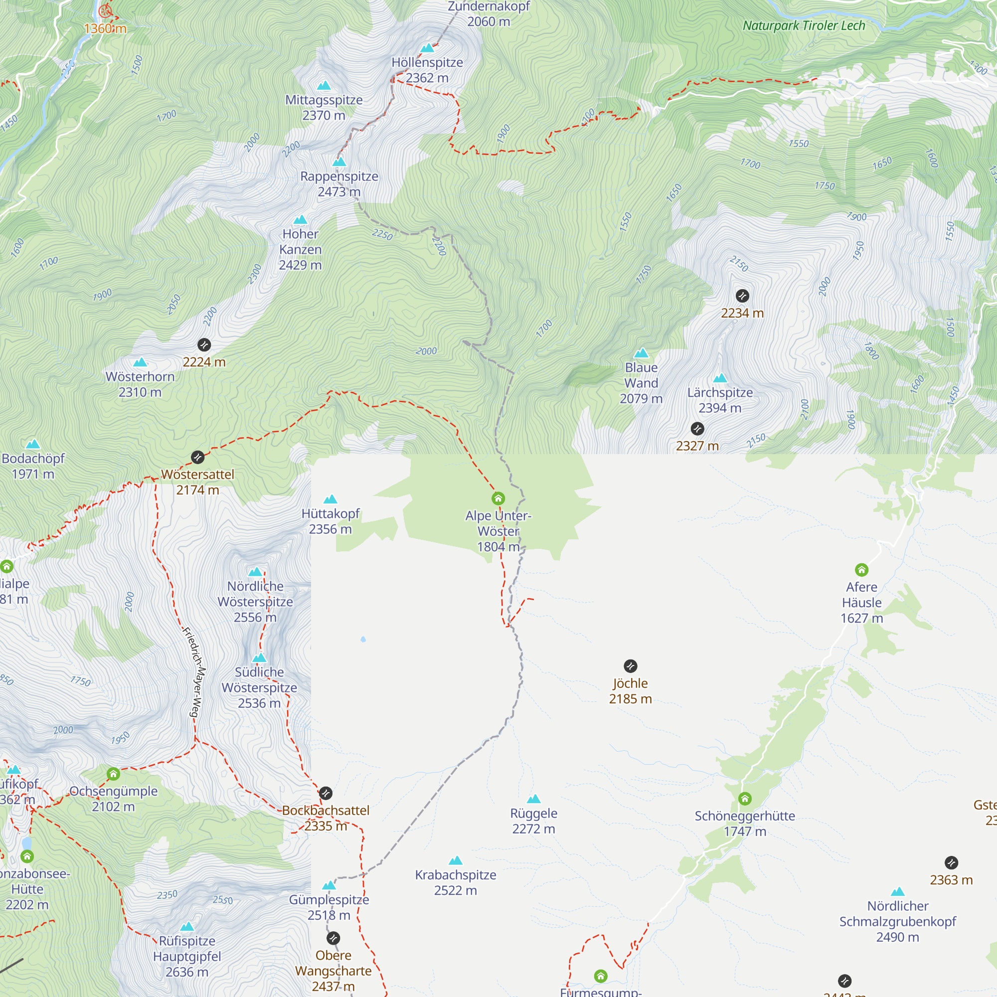 Alpe Unter-Wöster map