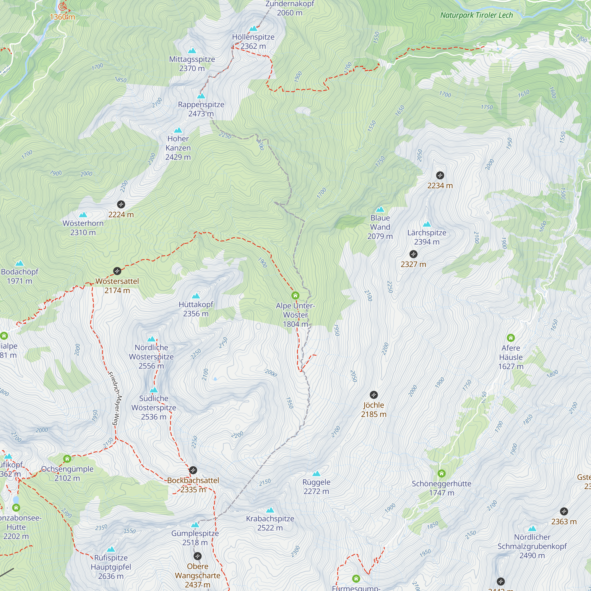 Alpe Unter-Wöster map