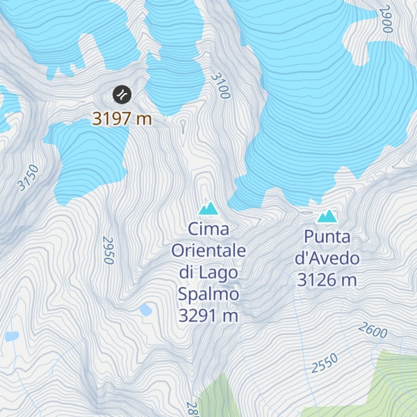 Map of Cima Orientale di Lago Spalmo