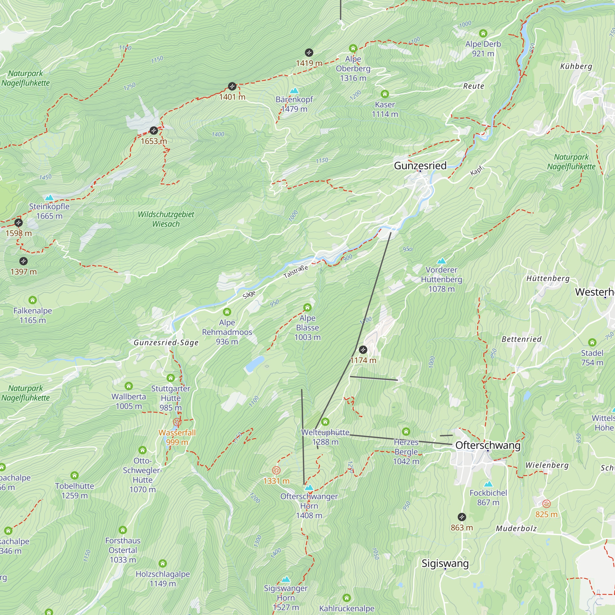 Alpe Blässe map