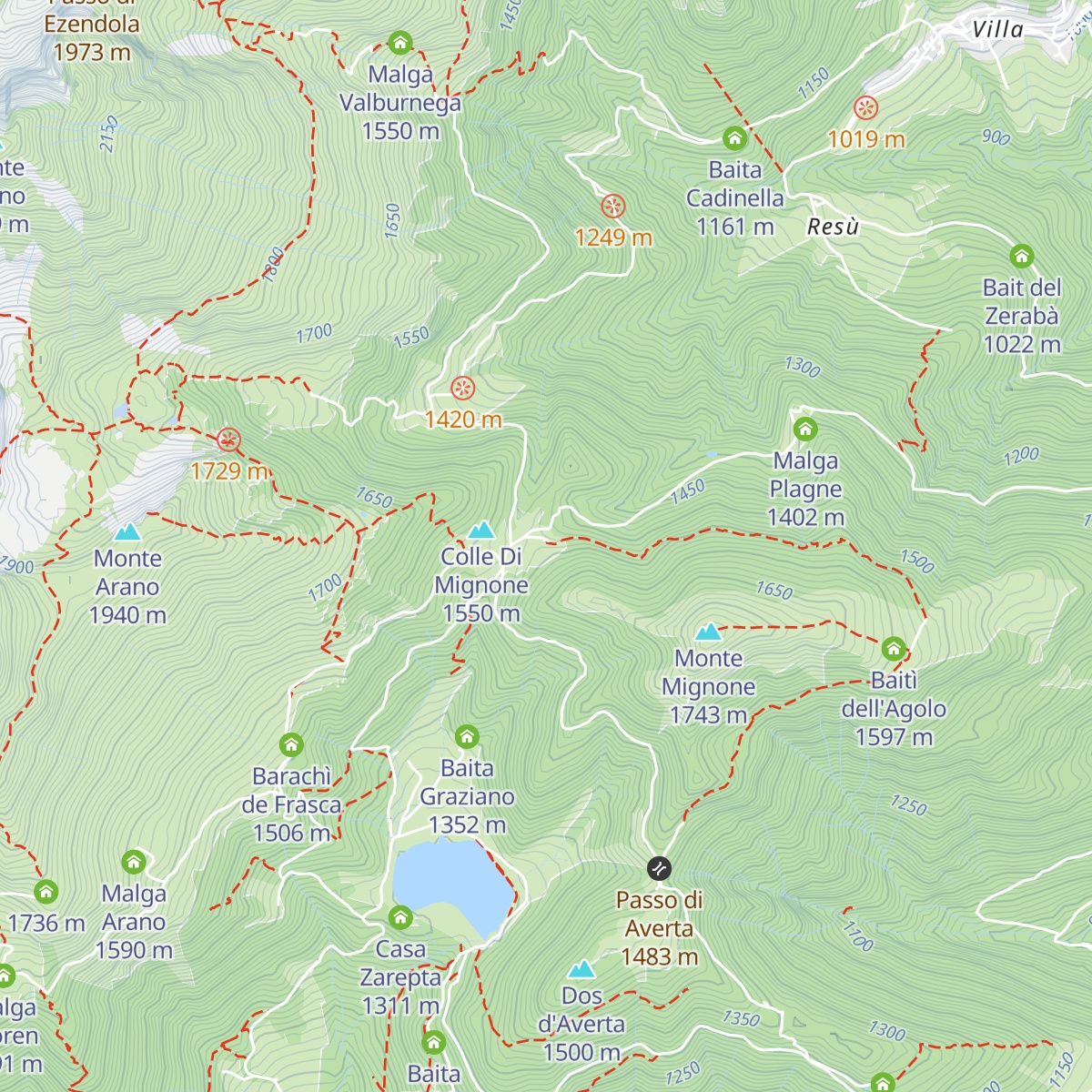 Malga Mignone di Ossimo map