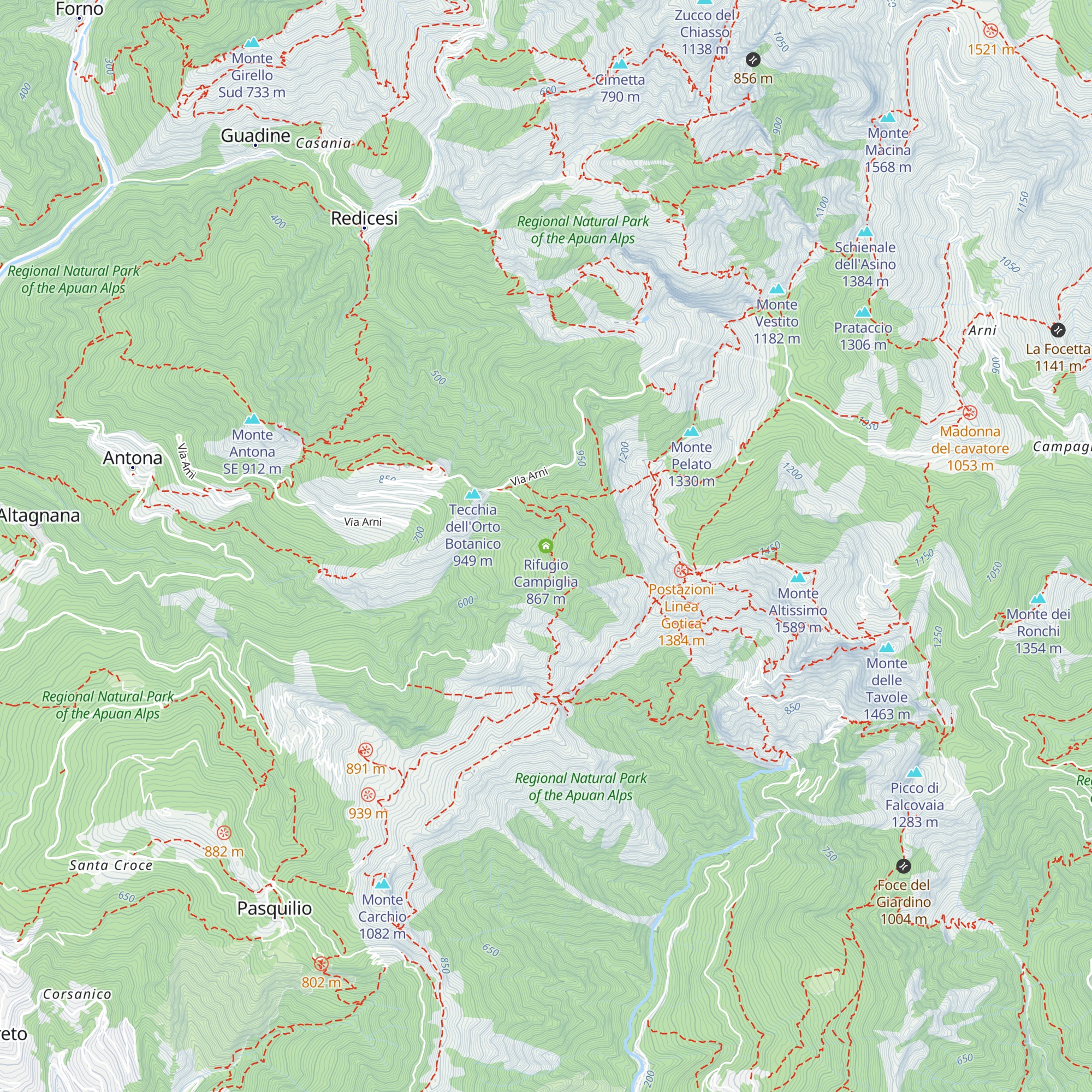 Rifugio Campiglia map