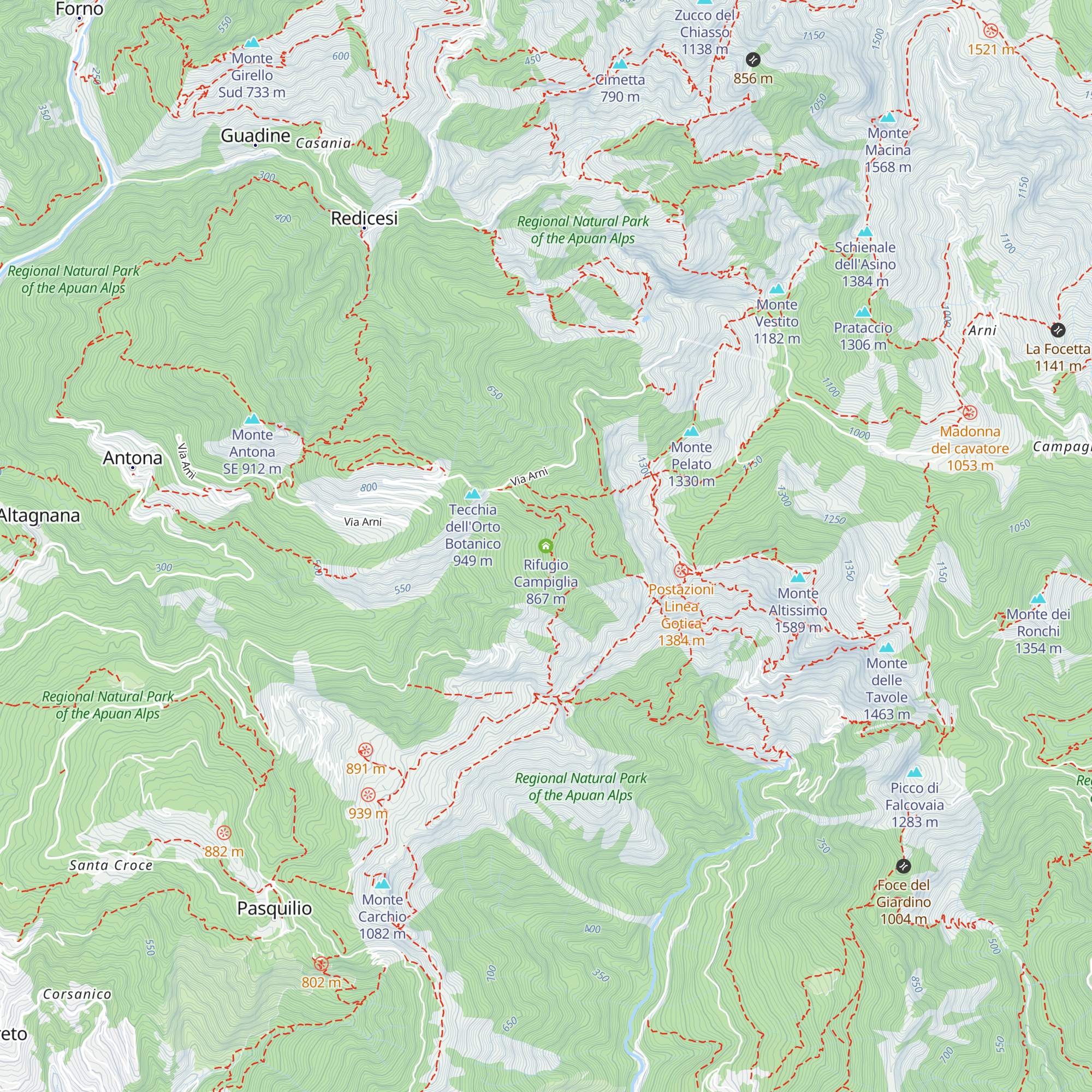 Rifugio Campiglia map