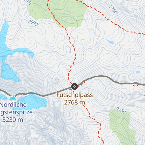Map of Futschölhütte Bergfreund Galthür