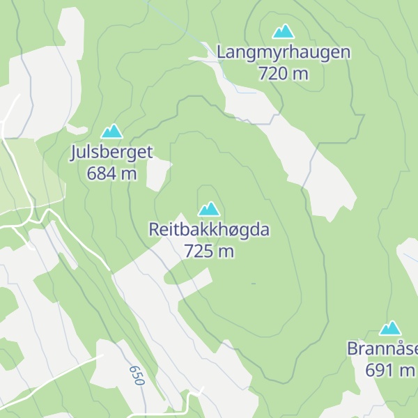 Map of Reitbakkhøgda