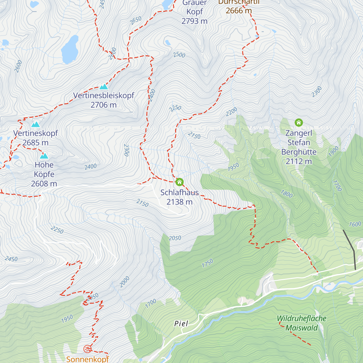 Friedrichshafener Hütte map