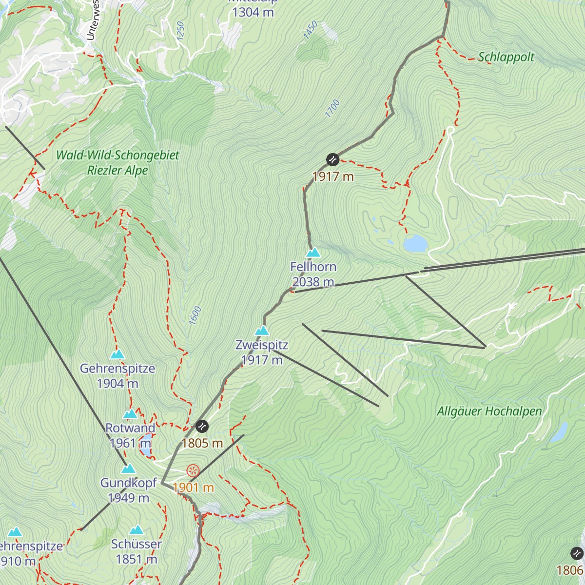 Fellhorn Gipfelstation map
