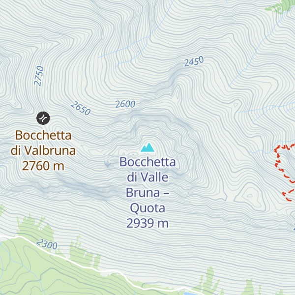 Map of Bocchetta di Valle Bruna – Quota
