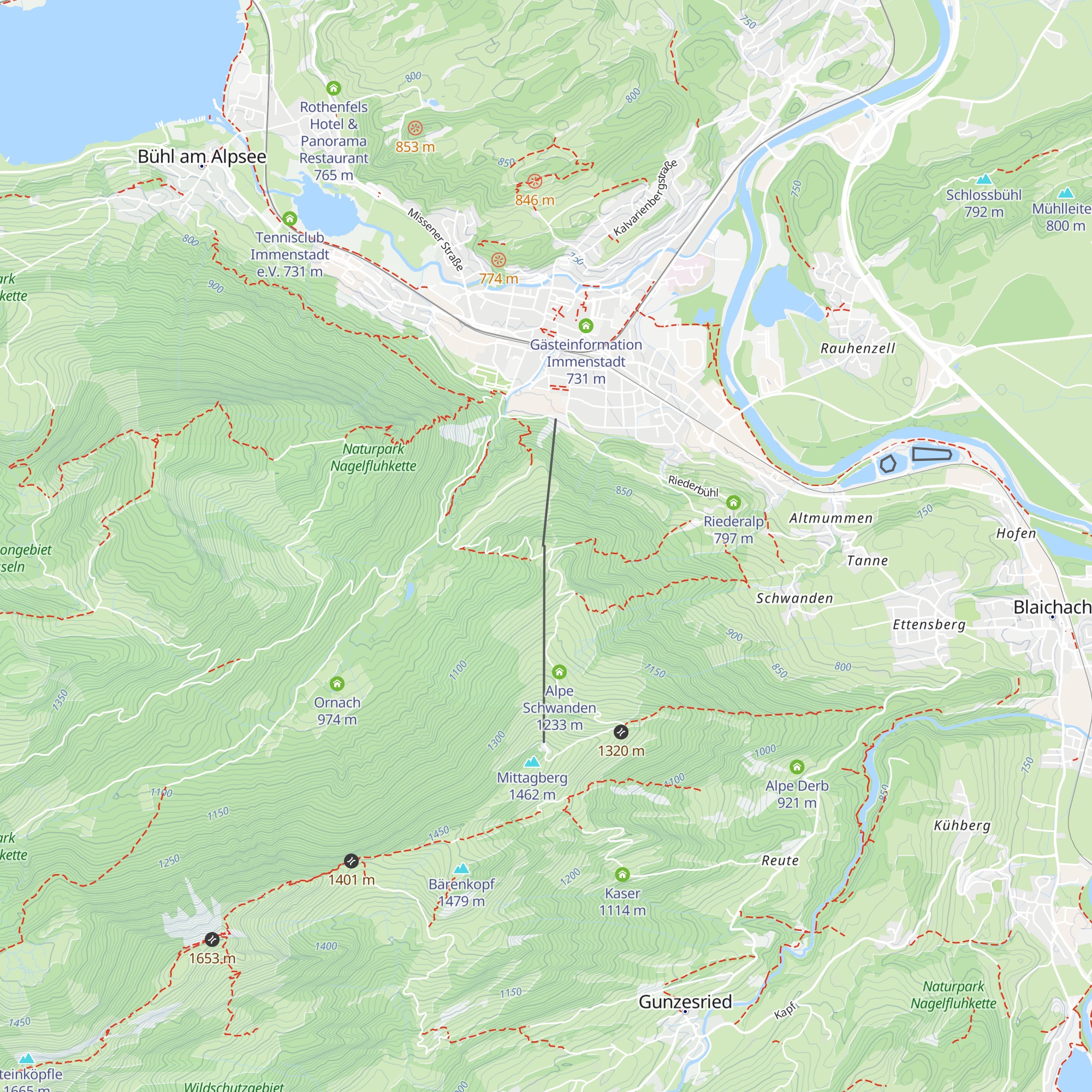Rasthaus am Mittag map