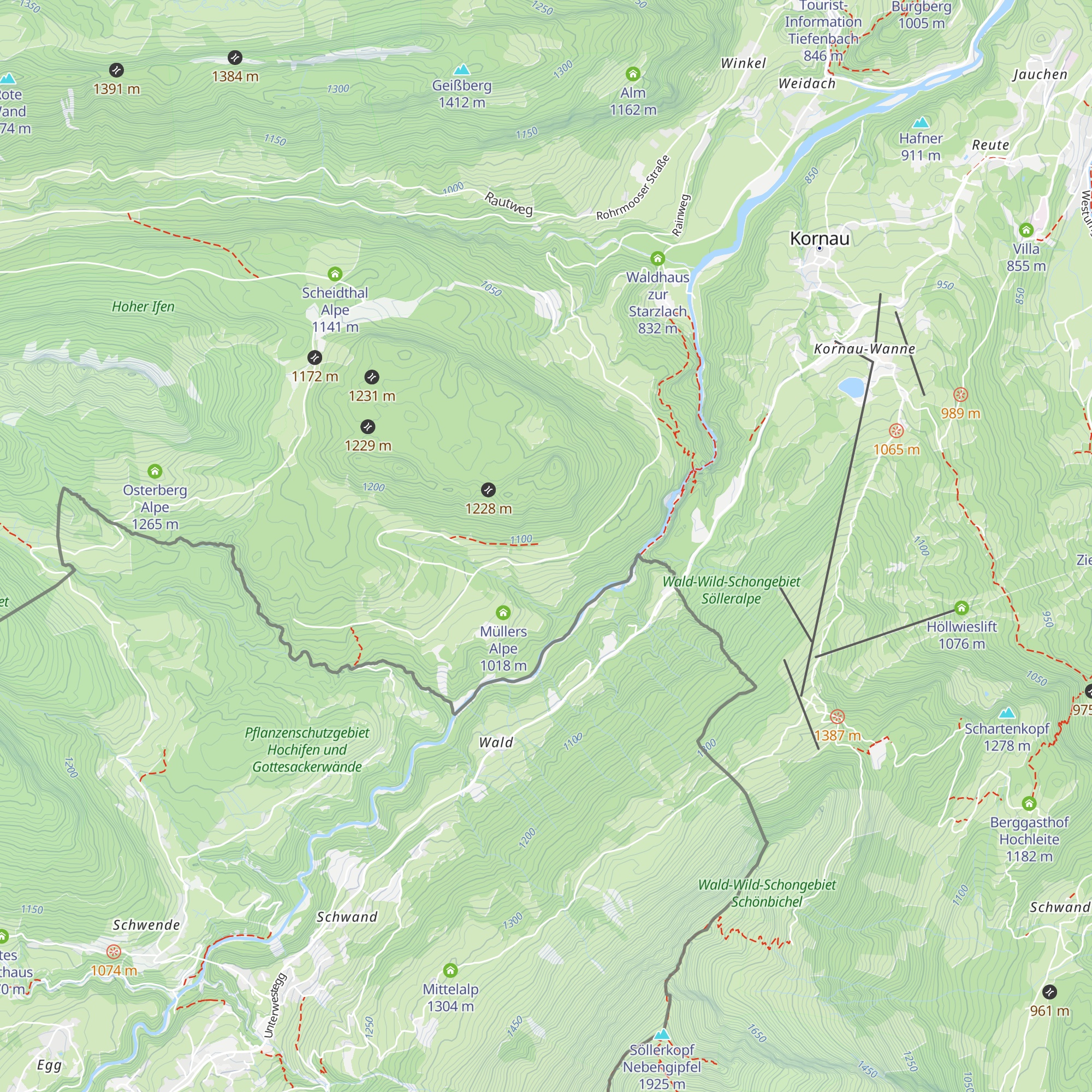 Alpe hinter der Enge map