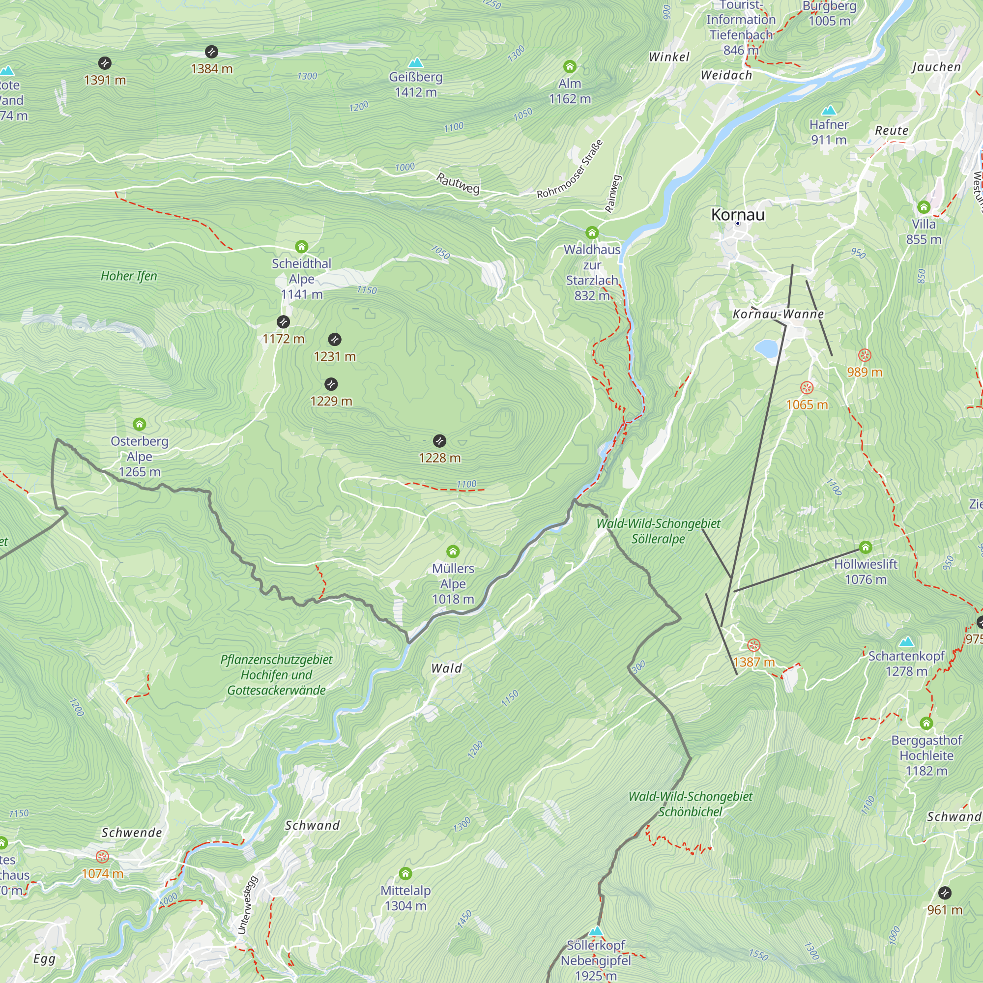 Alpe hinter der Enge map