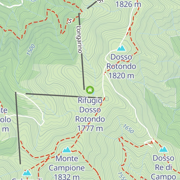 Map of Rifugio Dosso Rotondo