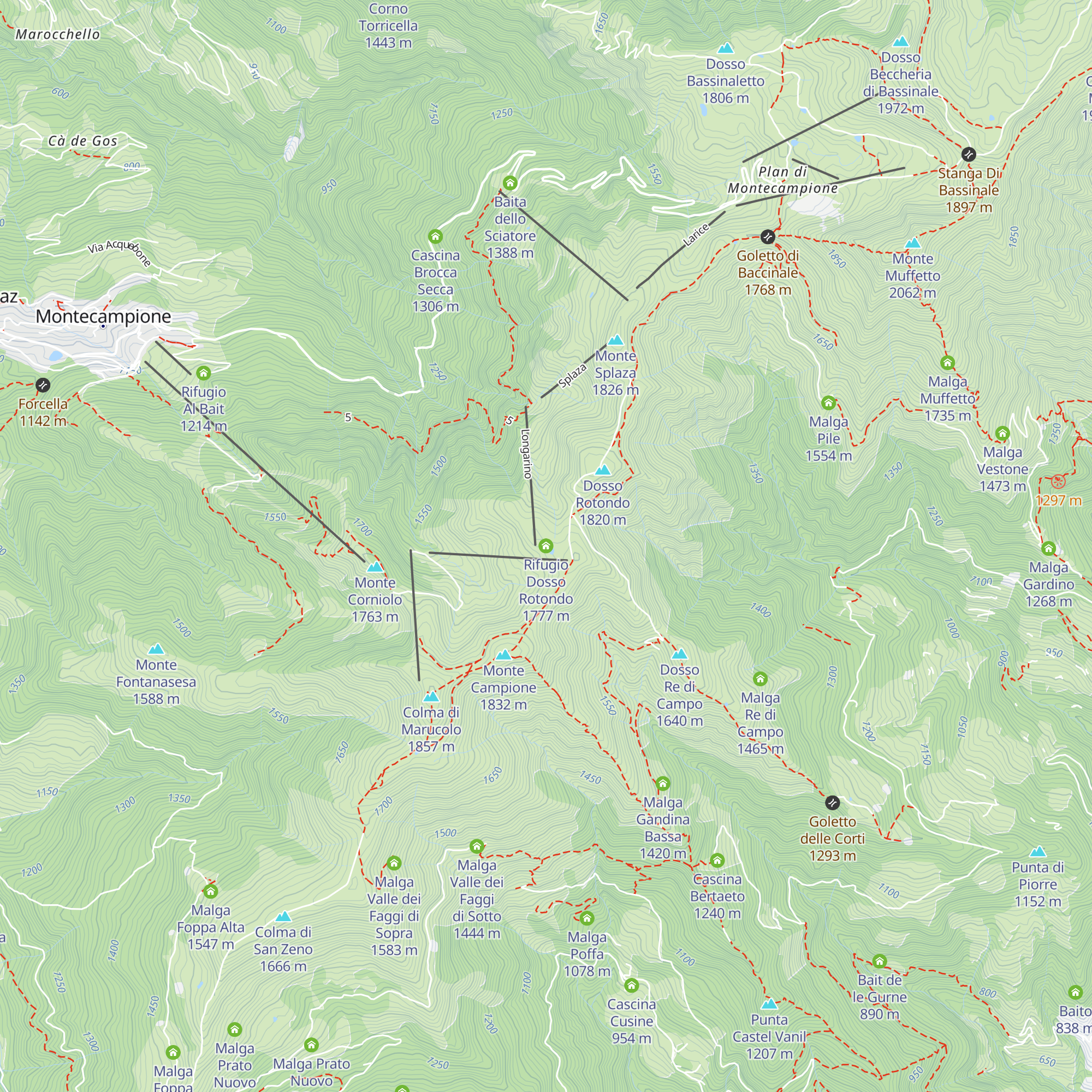 Rifugio Dosso Rotondo map