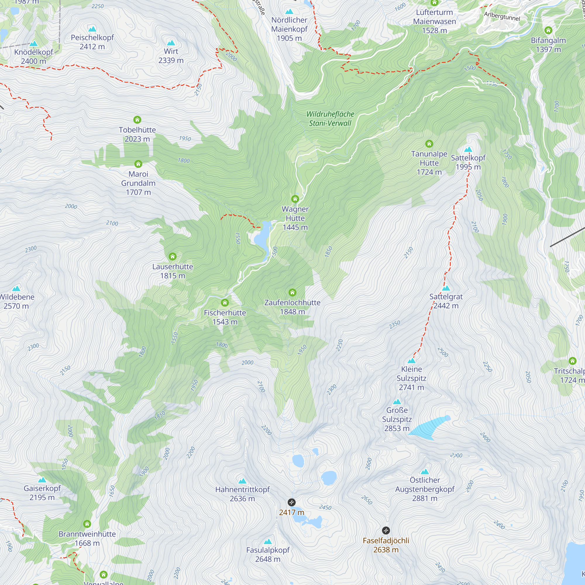 Zaufenlochhütte map