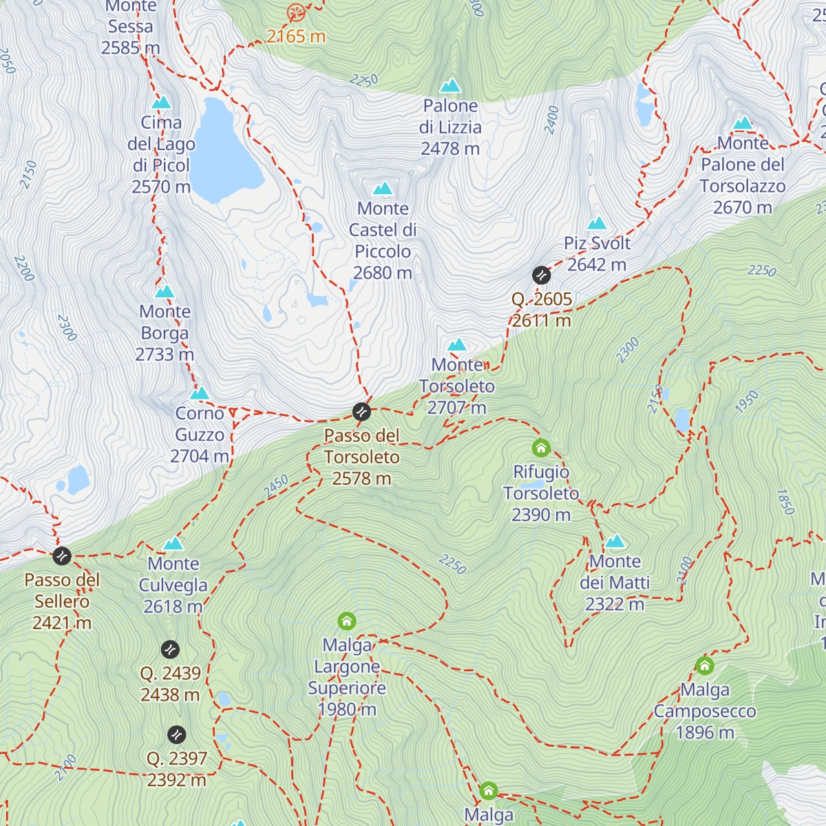 Bivacco Davide Salvadori map