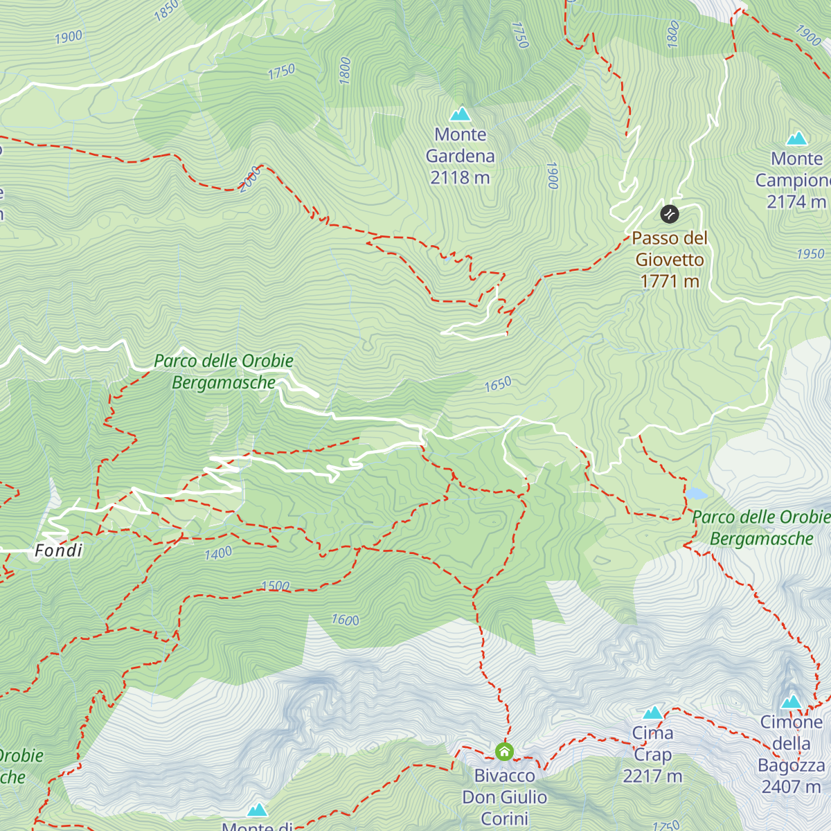 Rifugio Cimon della Bagozza map