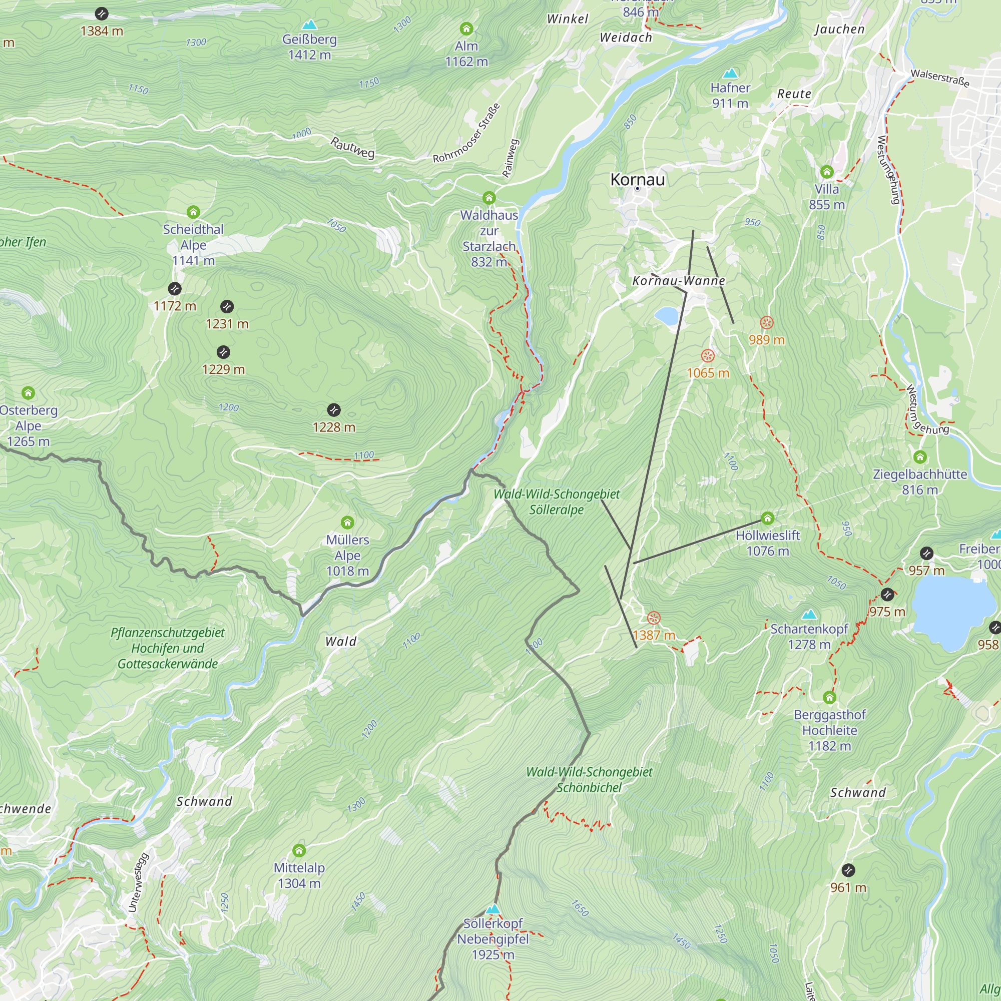 Walserschanz map
