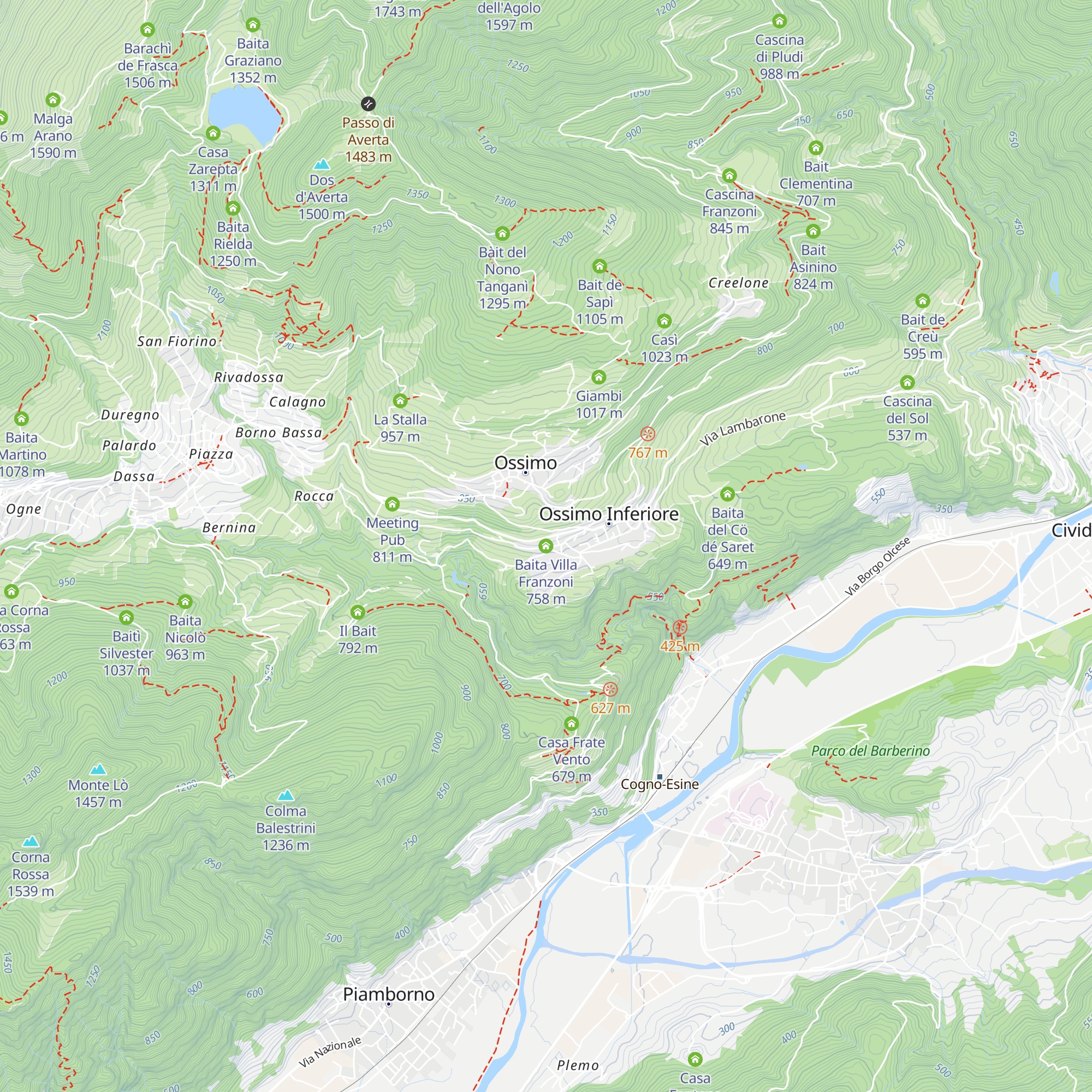 Baita Villa Franzoni map