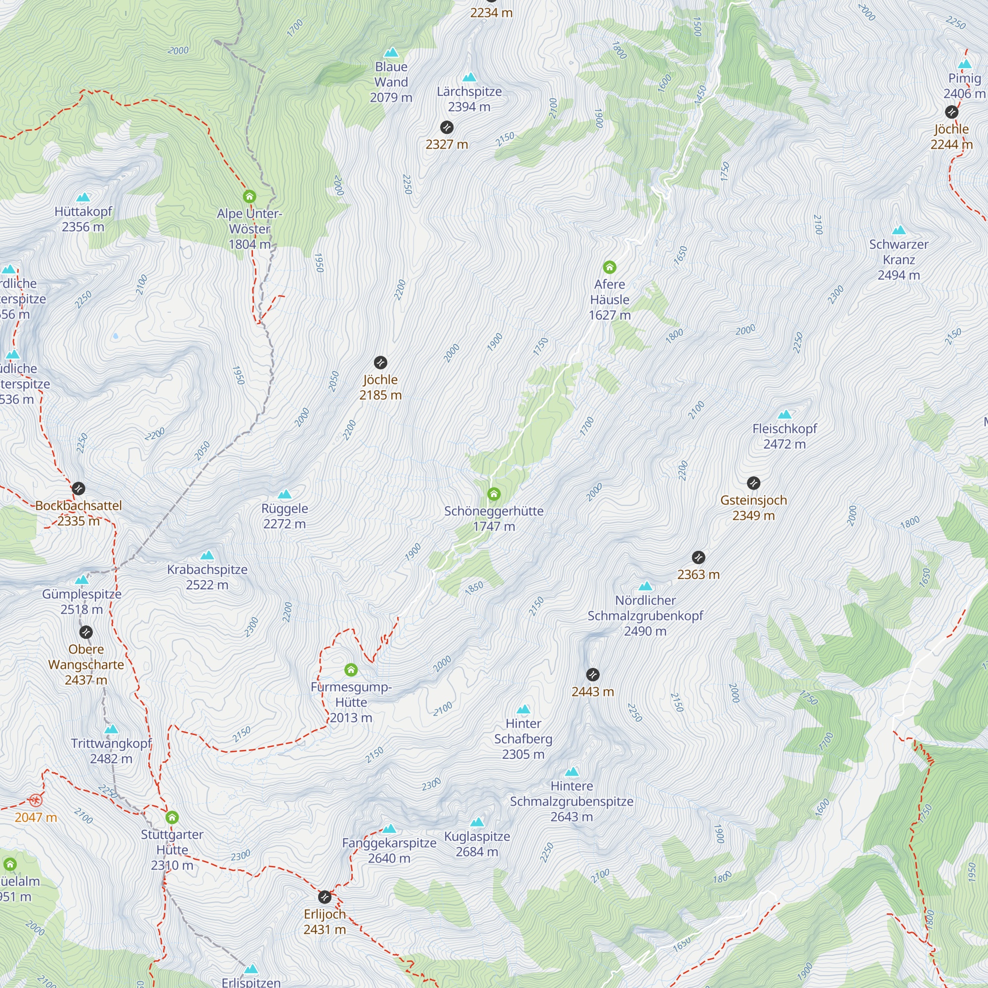 Schöneggerhütte map