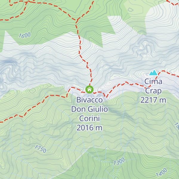 Map of Bivacco Don Giulio Corini
