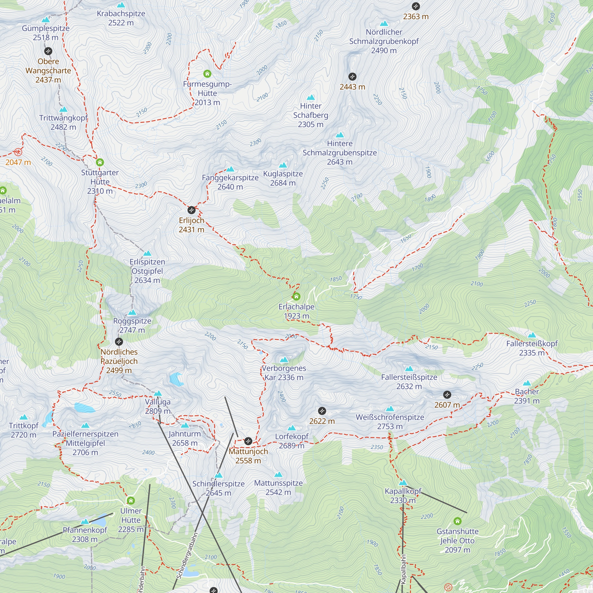 Erlachalpe map