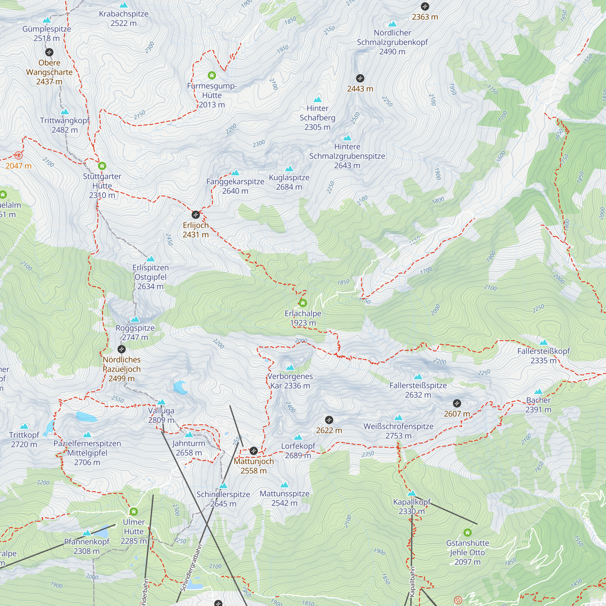 Erlachalpe map