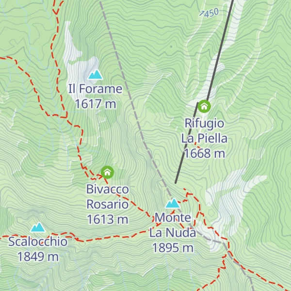 Map of Vetta del Forame