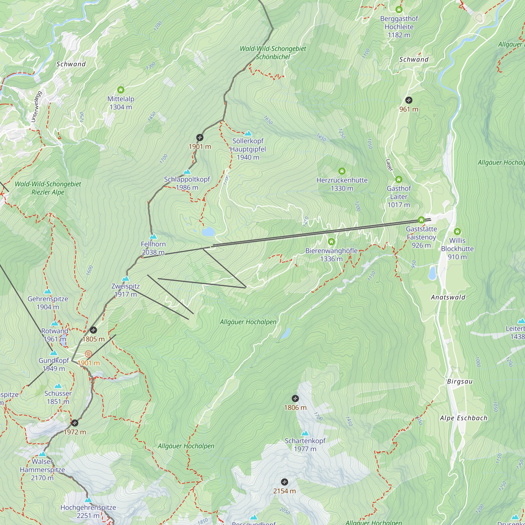 Bierenwang - Alpe map