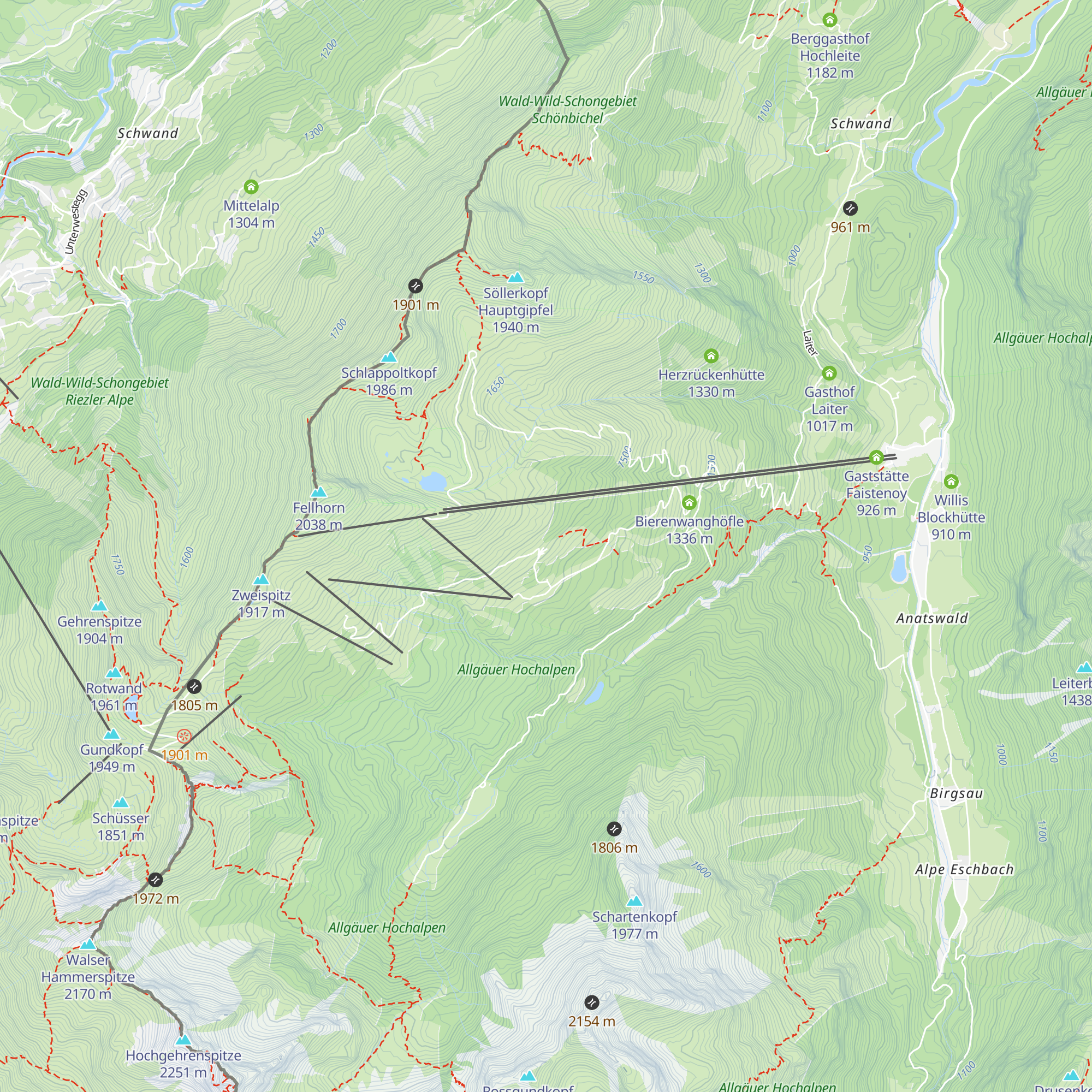 Bierenwang - Alpe map