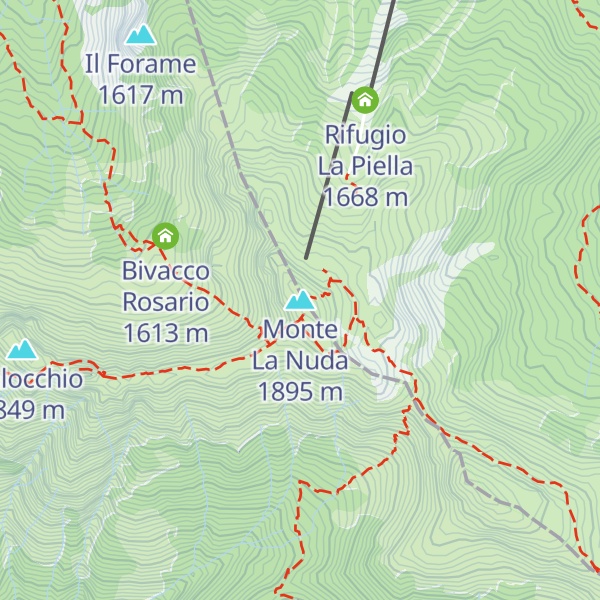 Map of Monte La Nuda