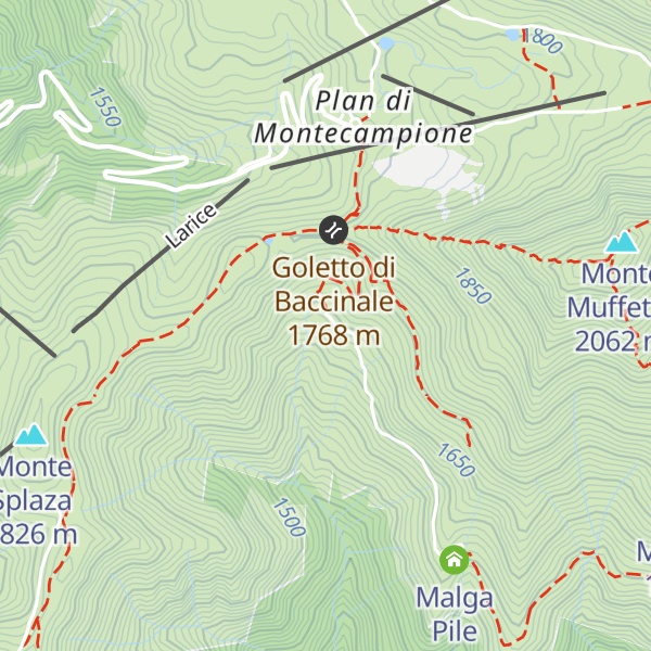 Map of Malga Poffe di Baccinale