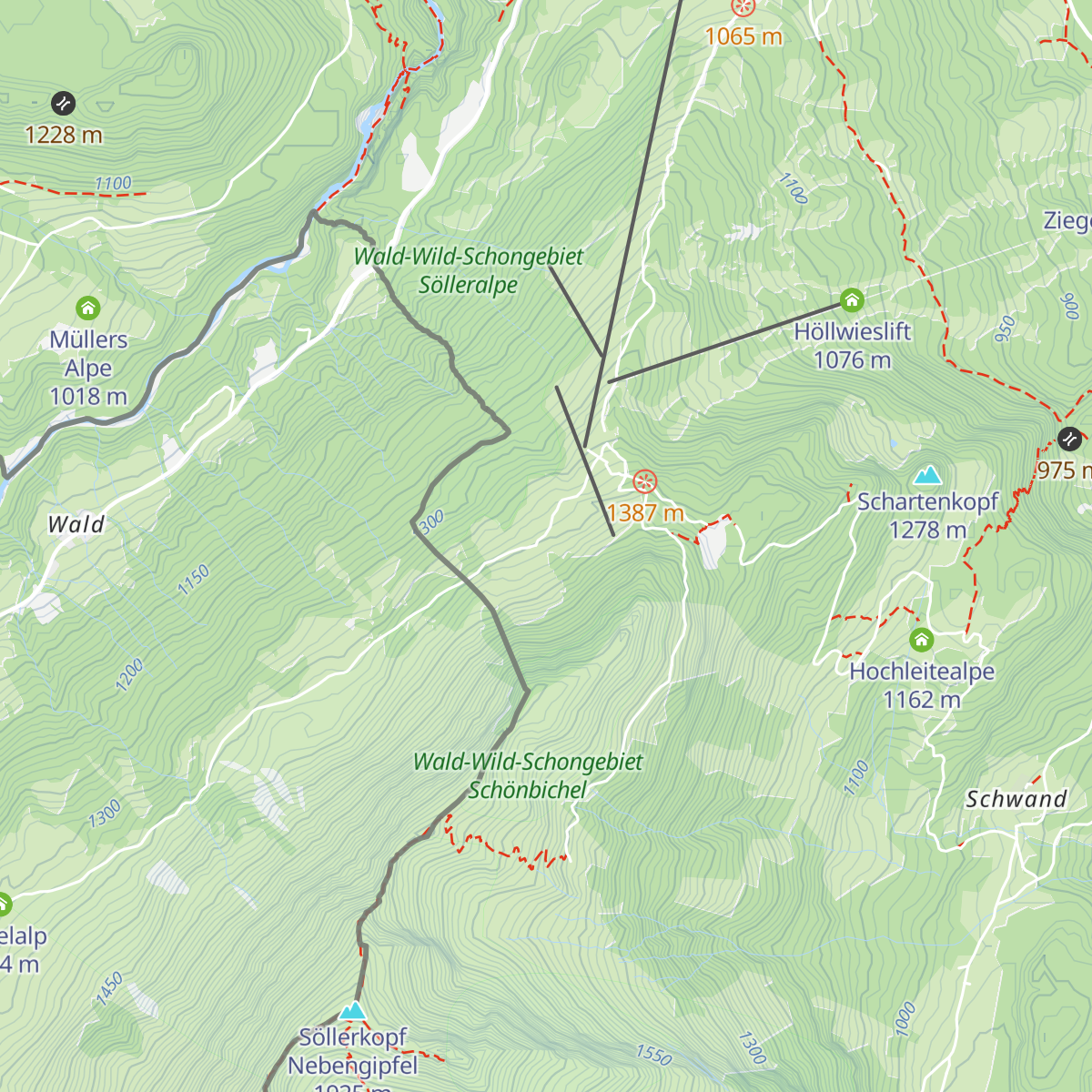 Alpe Schrattenwang map