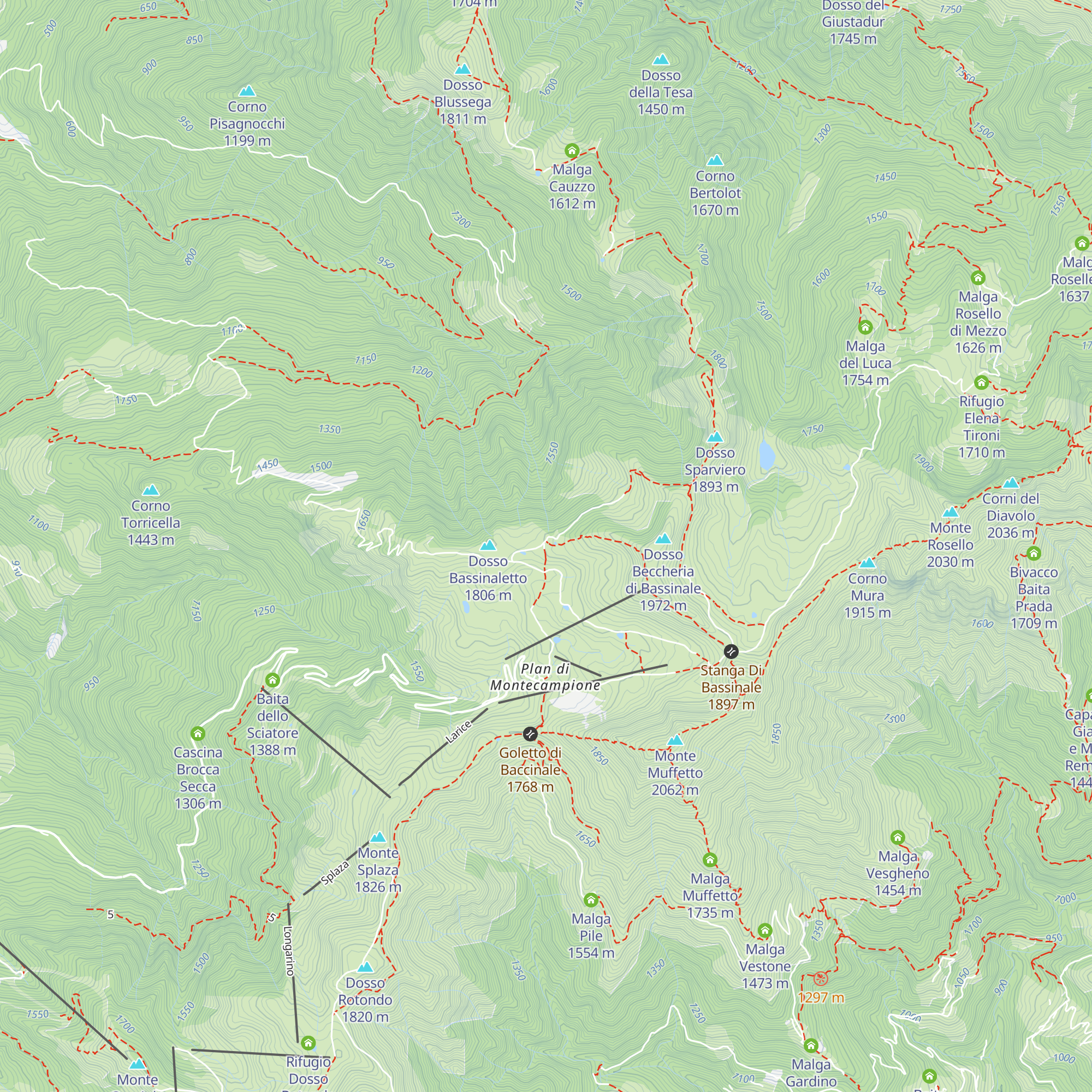 Rifugio Monte Cimosco map