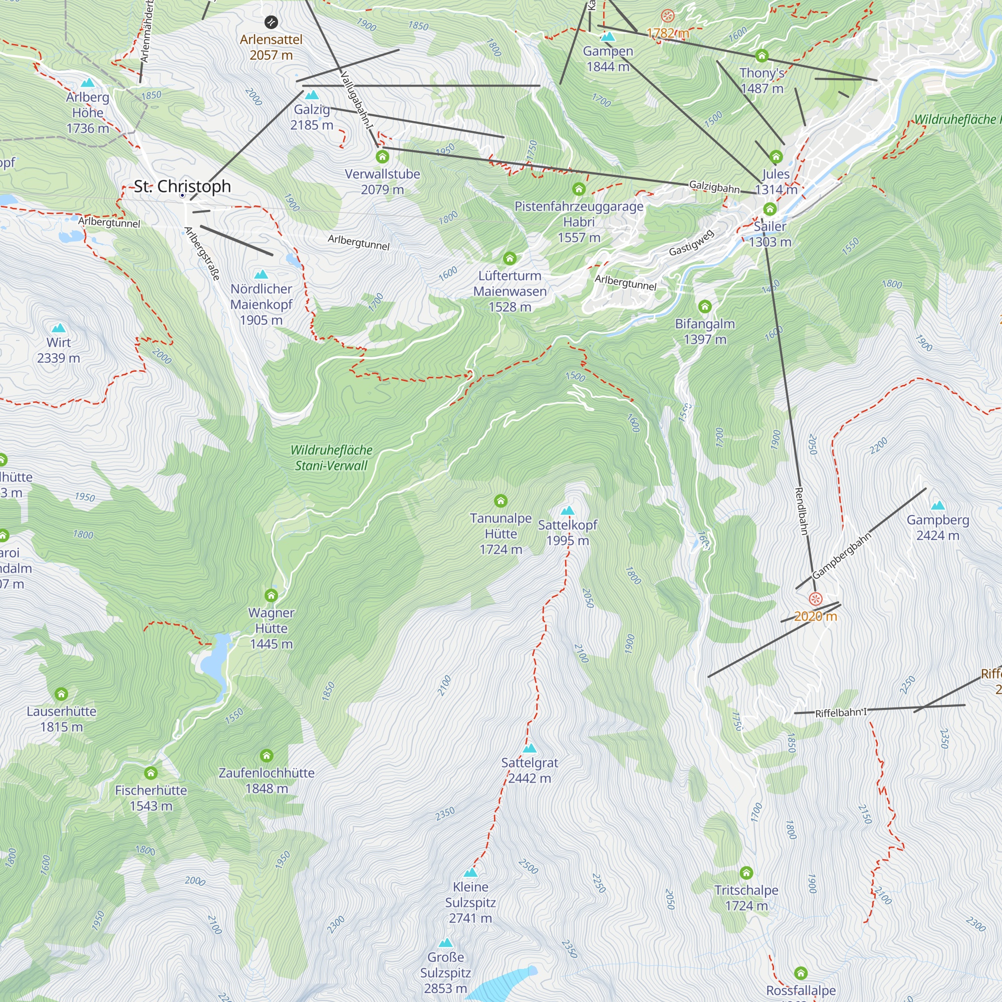 Tanunalpe Hütte map