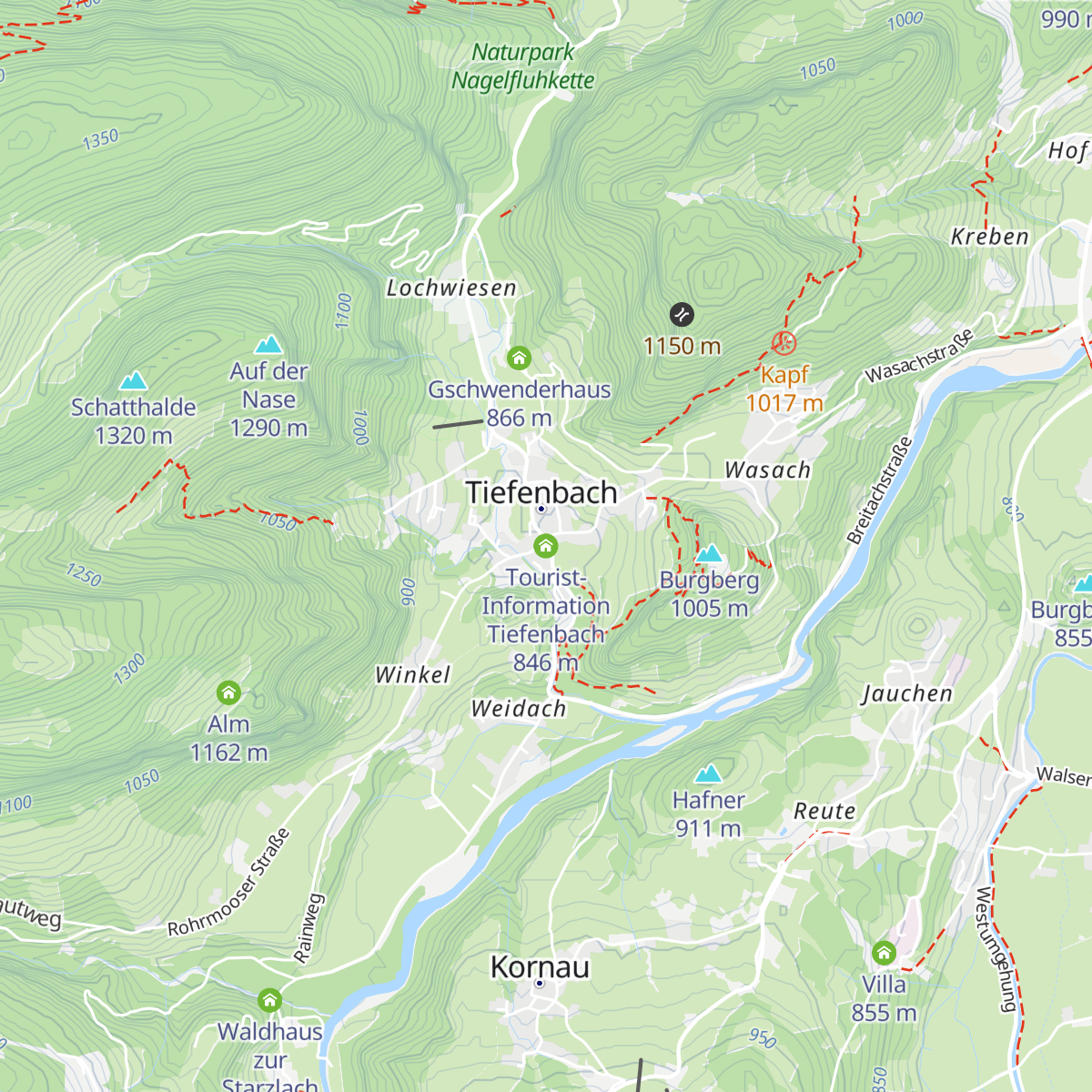 Tourist-Information Tiefenbach map
