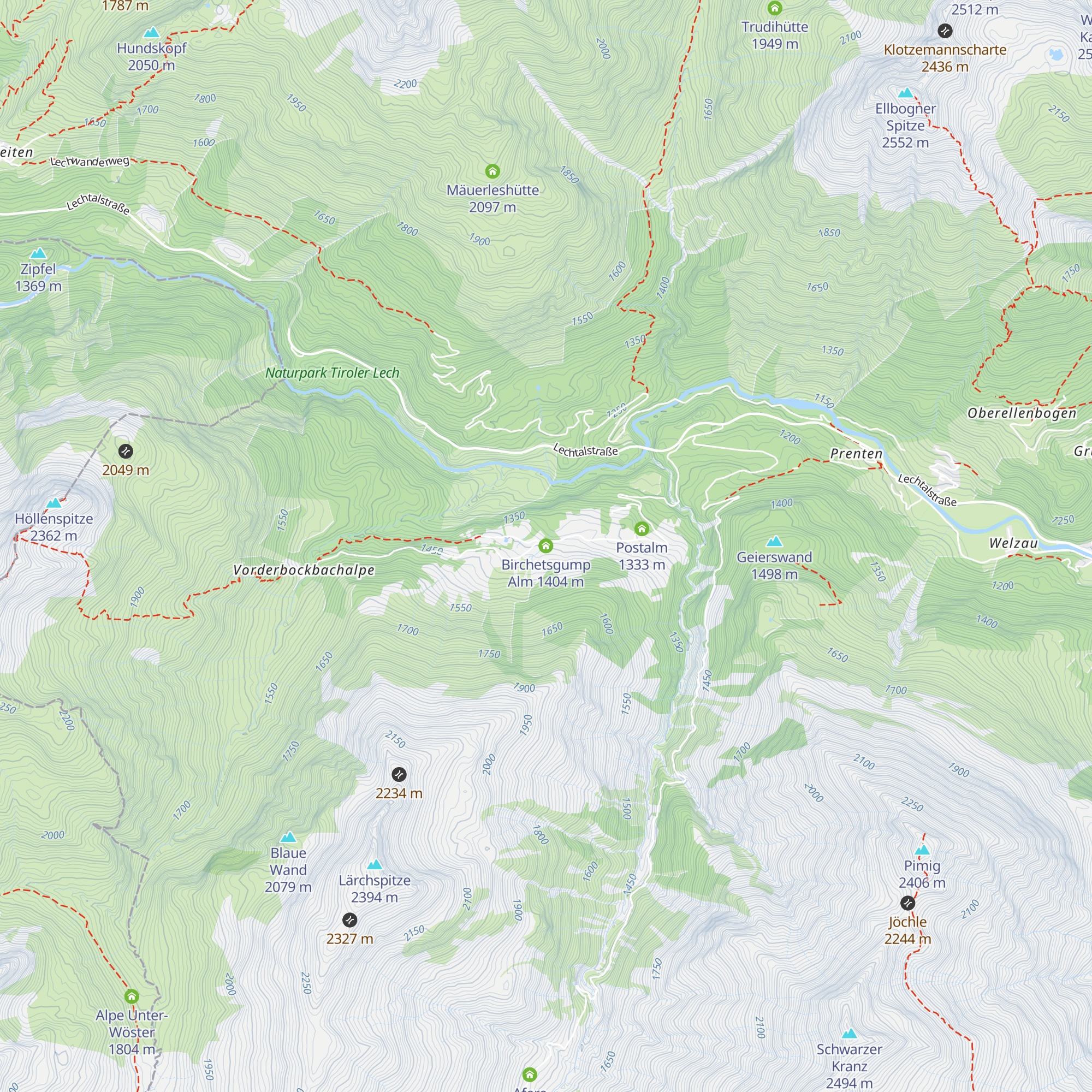 Birchetsgump Alm map