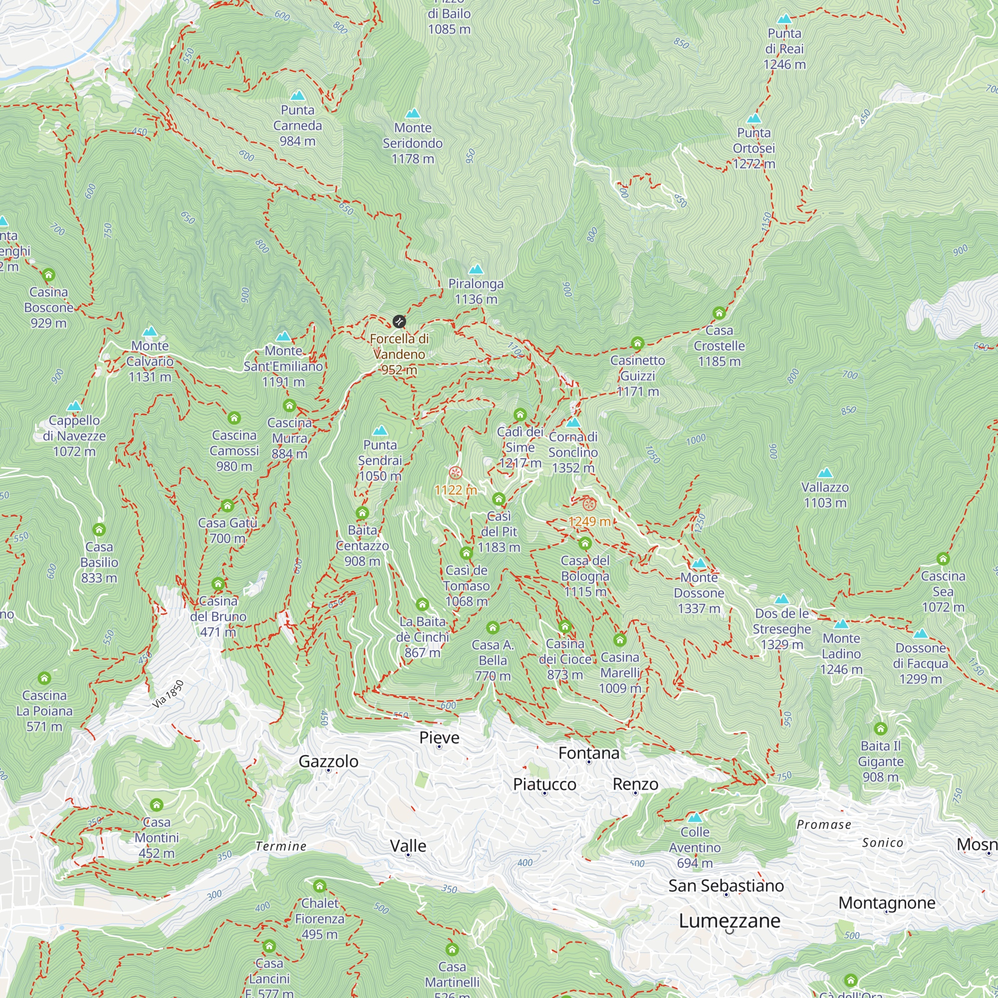 Casì del Pit map