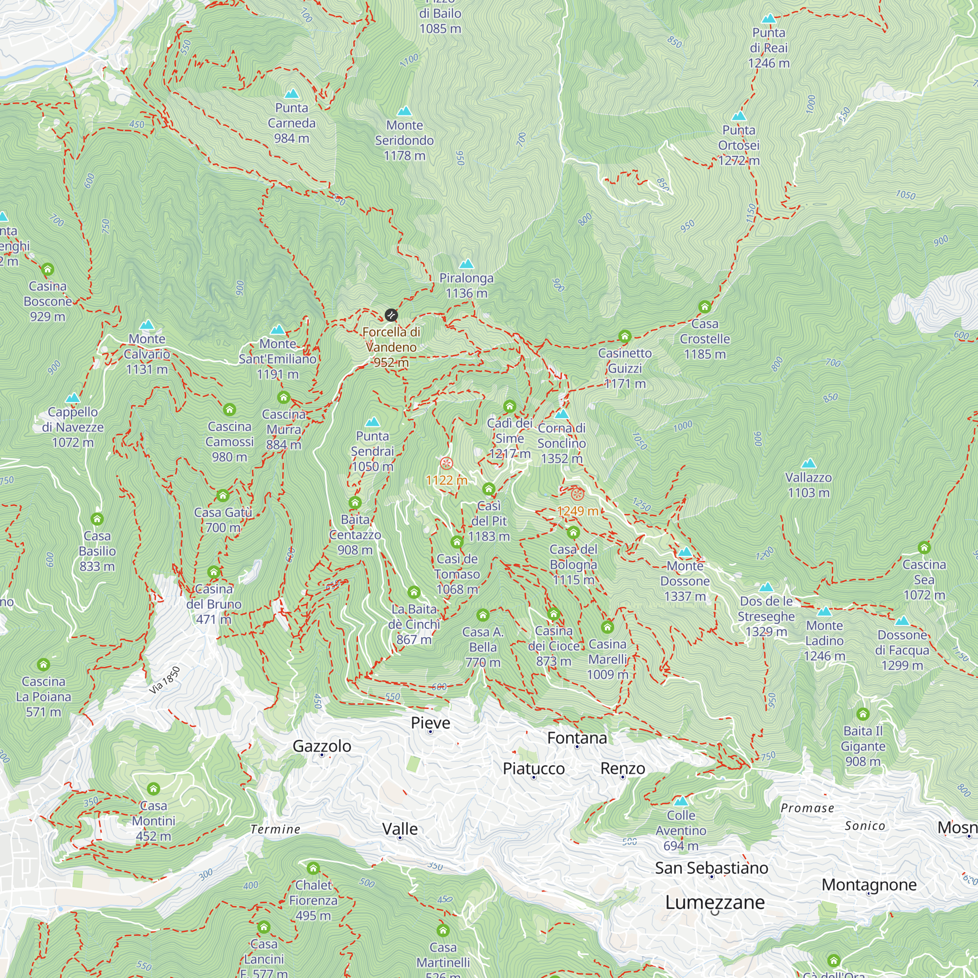 Casì del Pit map