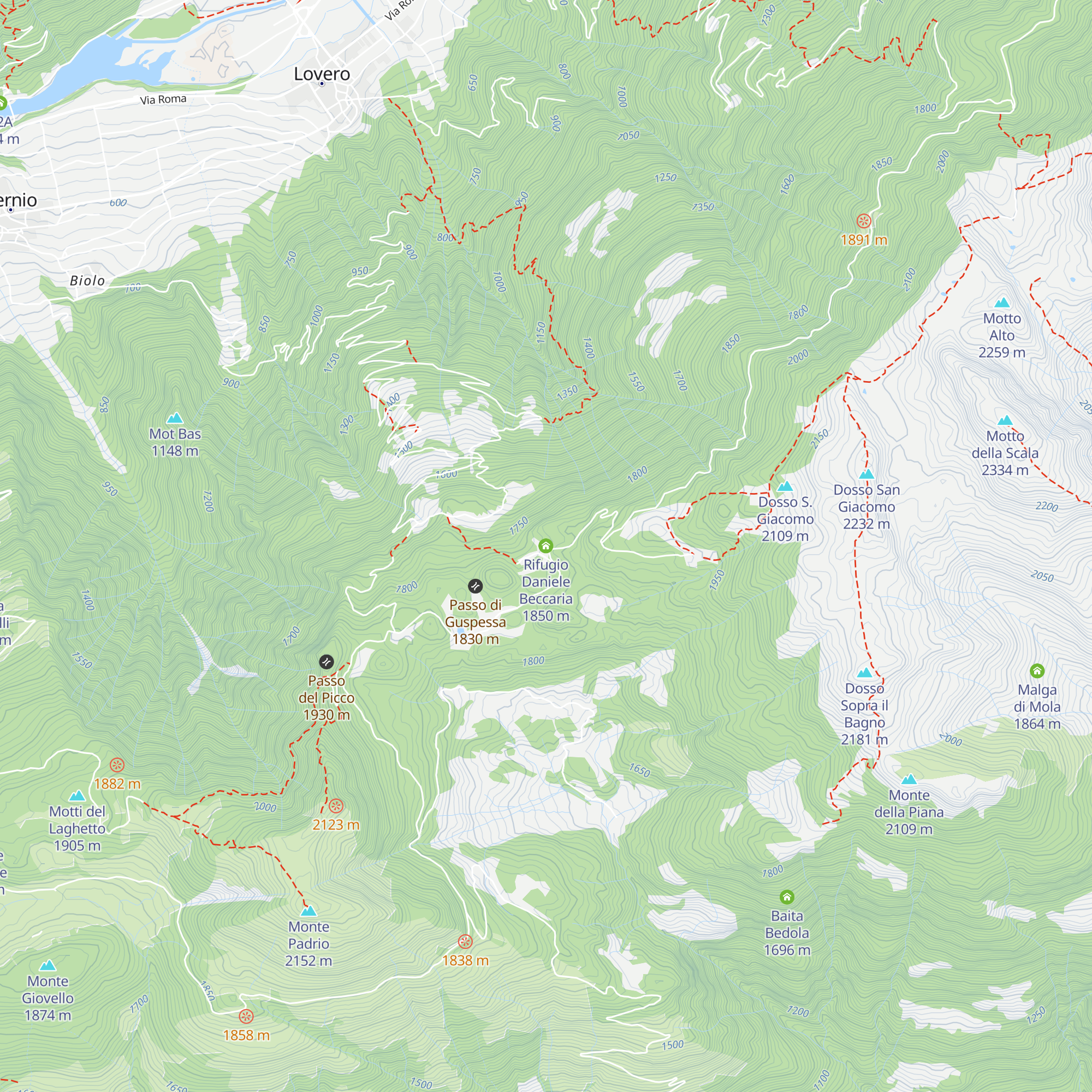 Rifugio Daniele Beccaria map