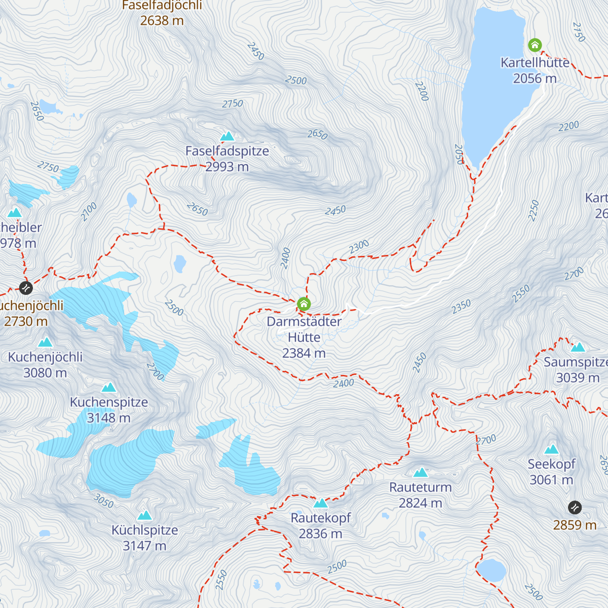 Darmstädter Hütte map