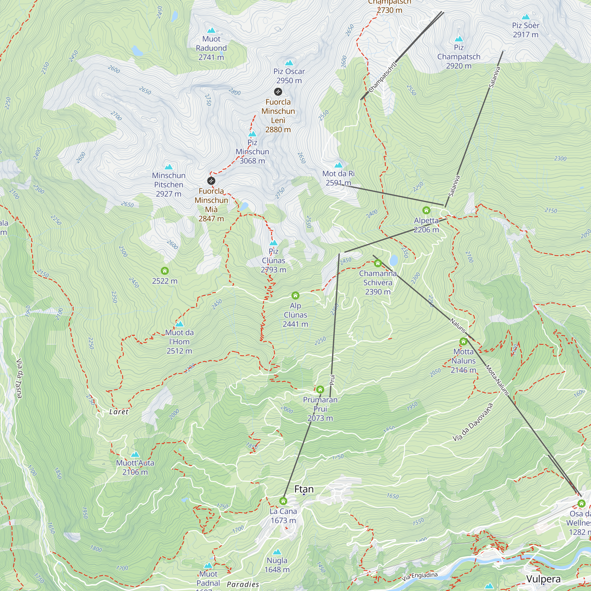 Alp Clünas map