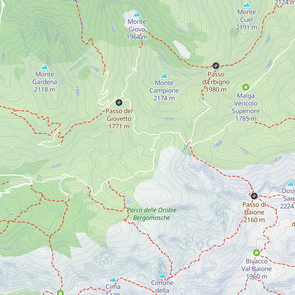 Malga Campelli map