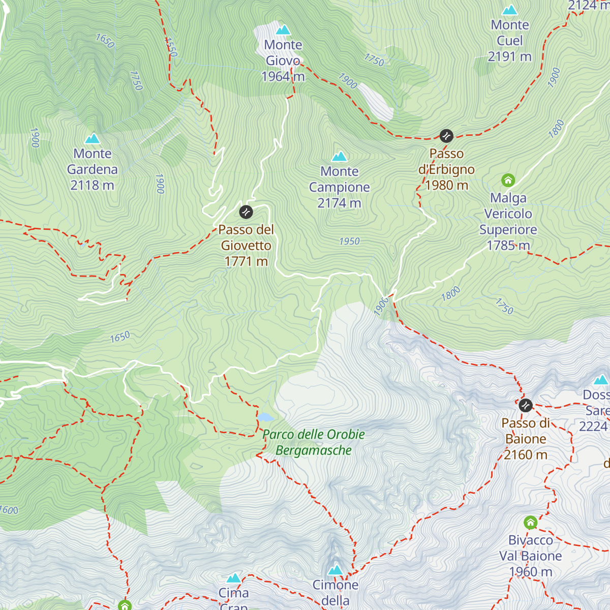 Malga Campelli map