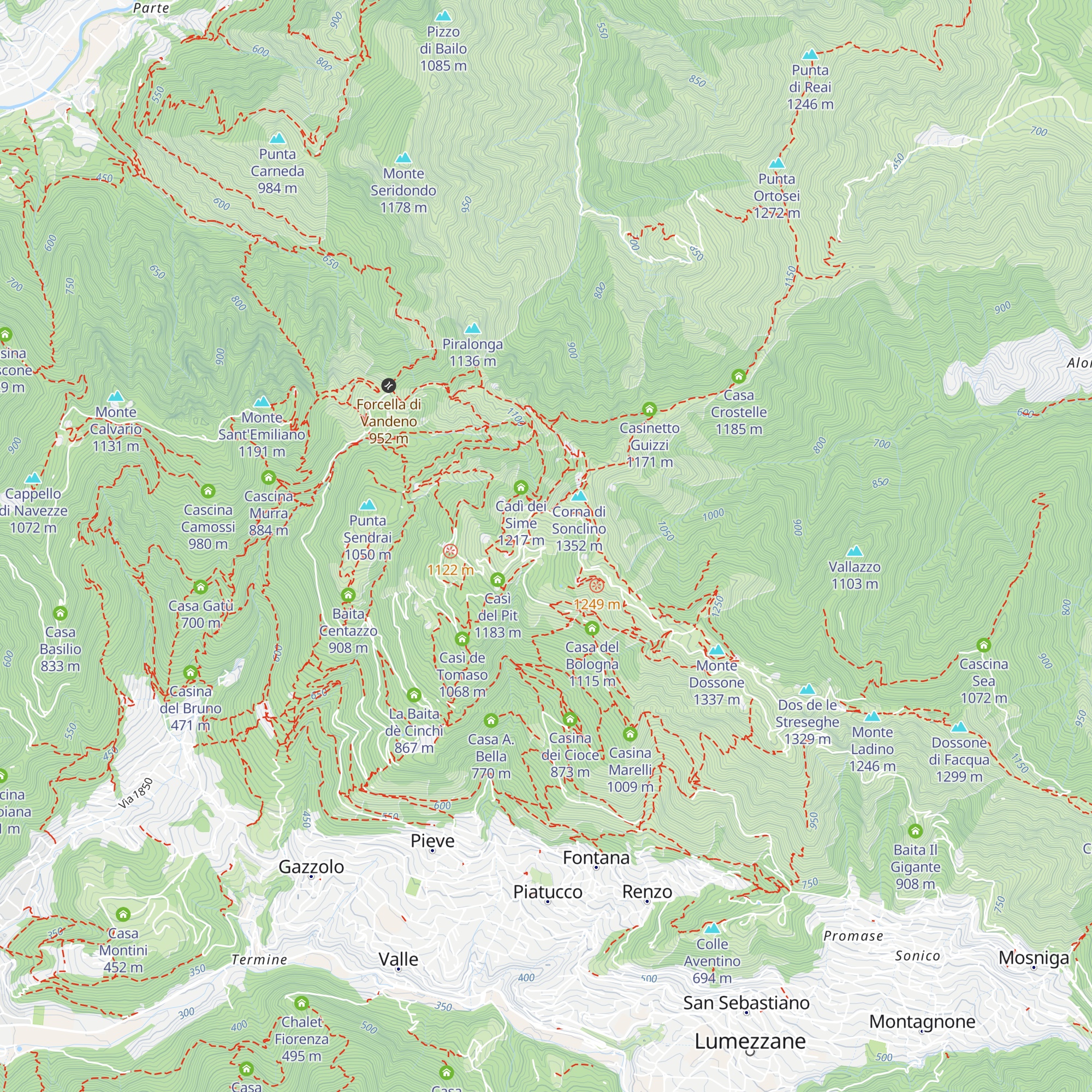 Malga Artecle map