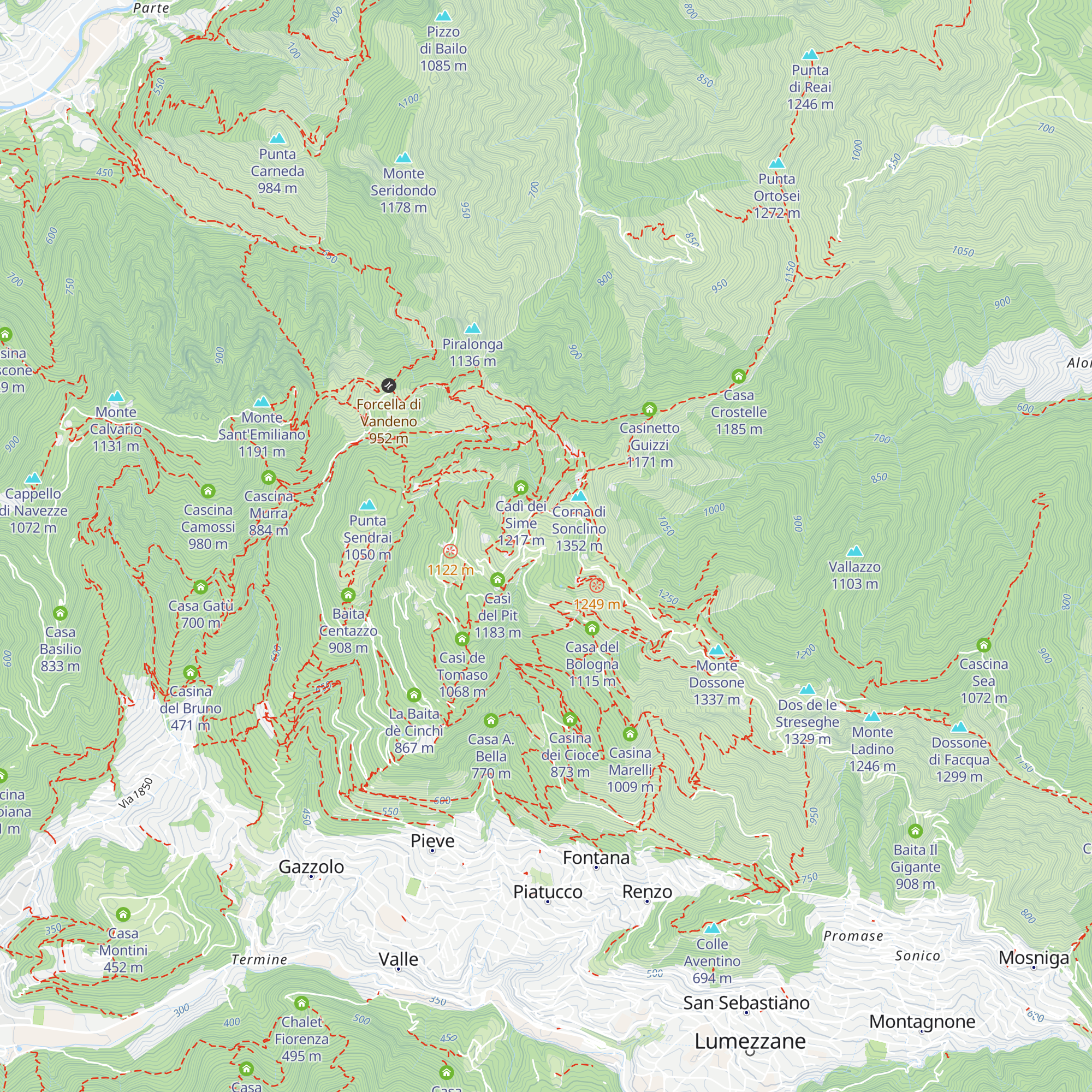 Malga Artecle map