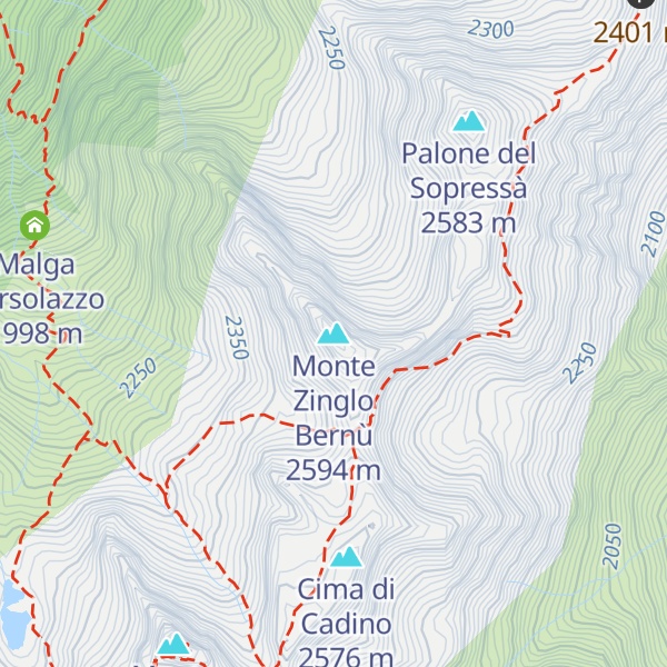 Map of Monte Zinglo Bernù