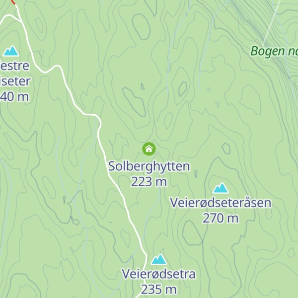 Map of Solberghytten