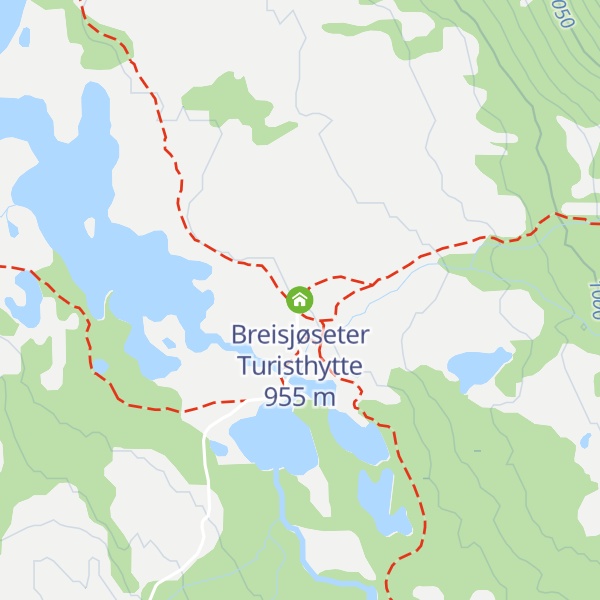 Map of Breisjøseter Turisthytte