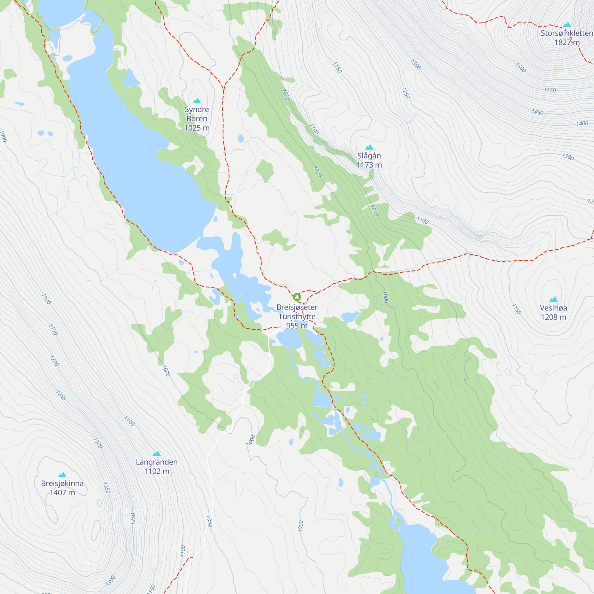 Breisjøseter Turisthytte map