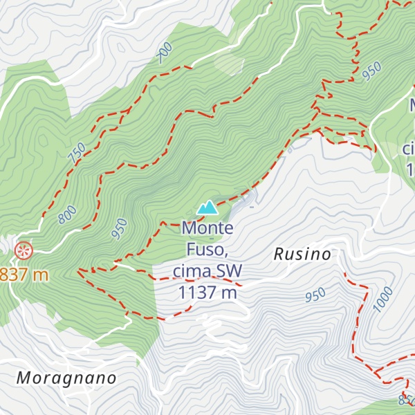 Map of Monte Fuso, cima SW